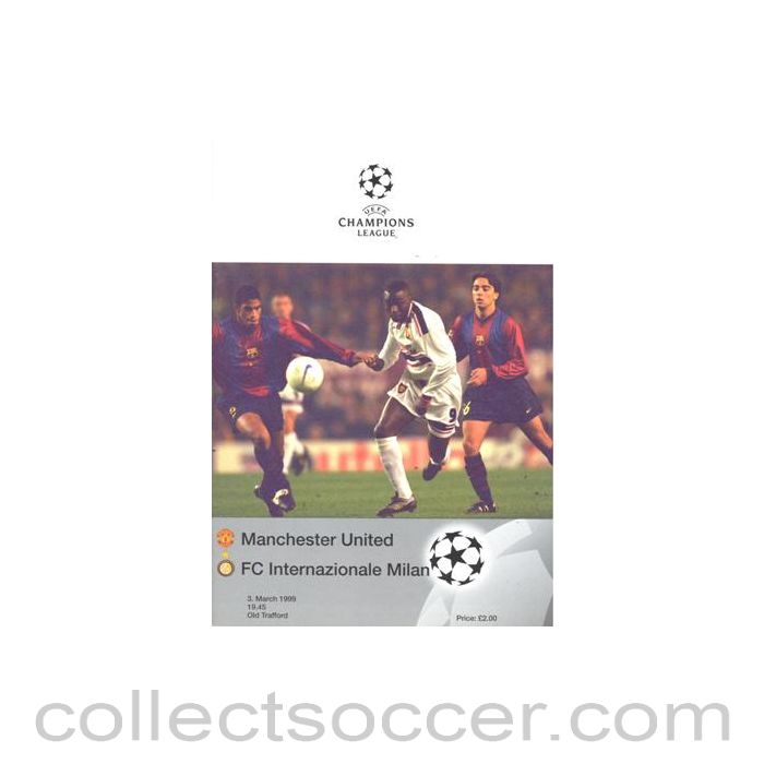 1999 - Manchester United v Milan official programme 03/03/1999 Champions League