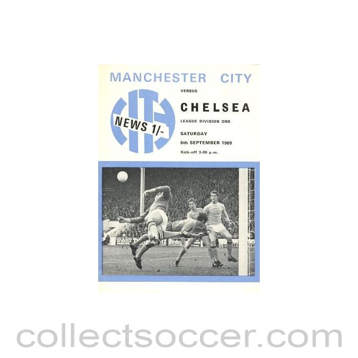 1969 - Manchester City v Chelsea official programme 06/09/1969