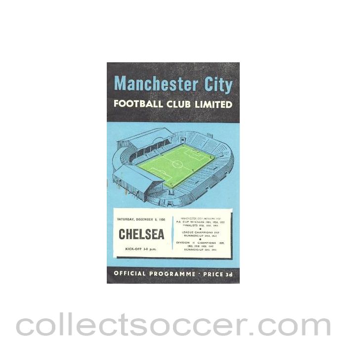 1956 - Manchester City vChelsea official programme 08/12/1956