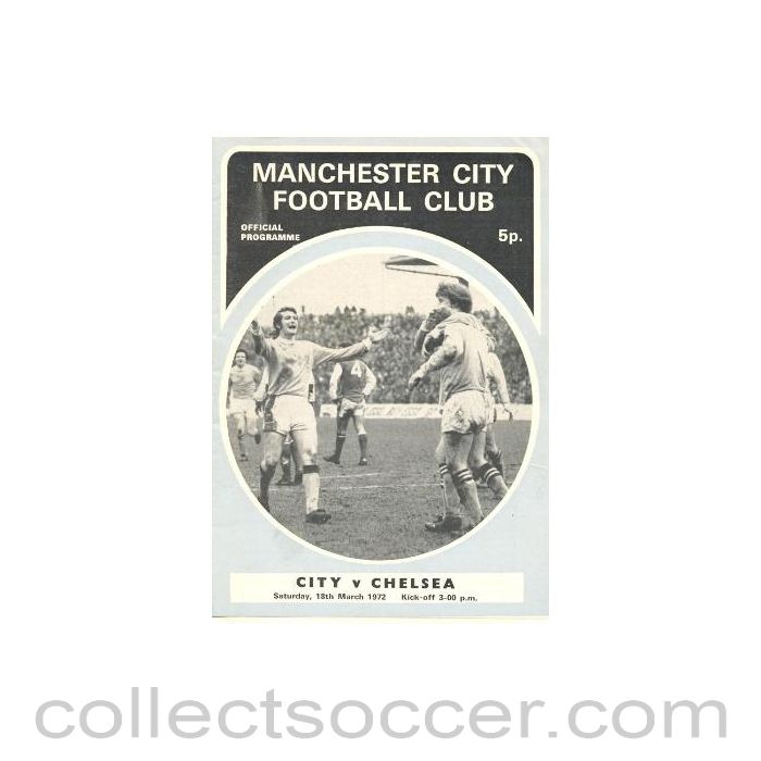 1972 - Manchester City vChelsea official programme 18/03/1972