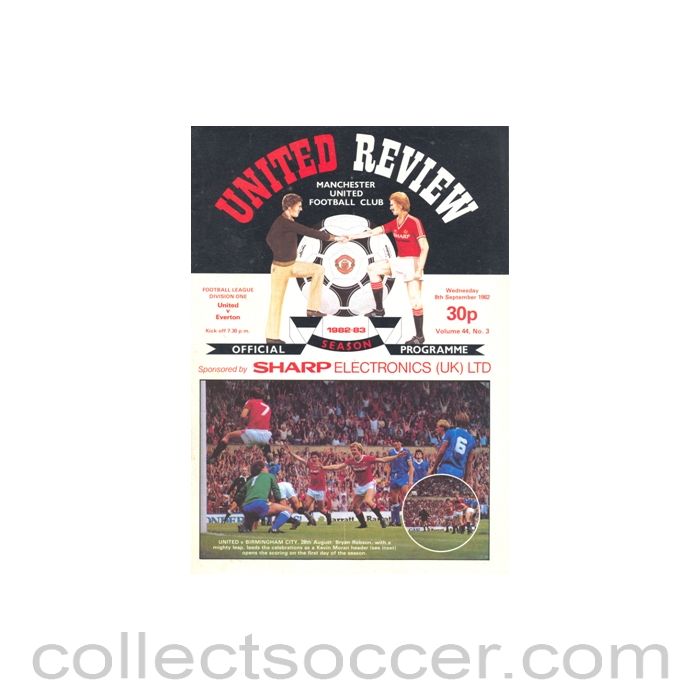 1982 - Manchester United v Everton official programme 08/09/1982