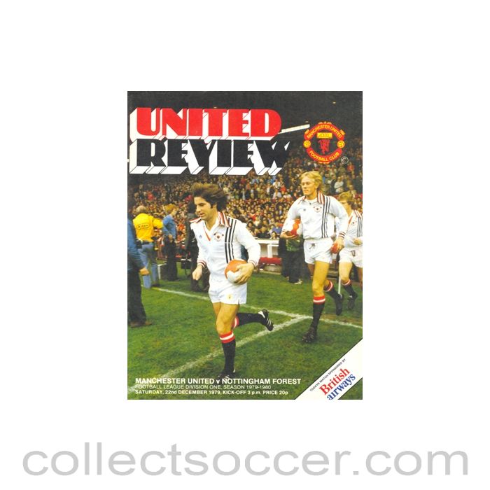 1979 - Manchester United v Nottingham Forest official programme 22/12/1979 token cut