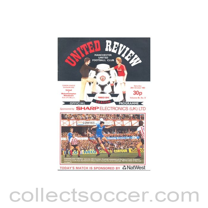 1983 - Manchester United v Wolverhampton Wanderers official programme 29/10/1983