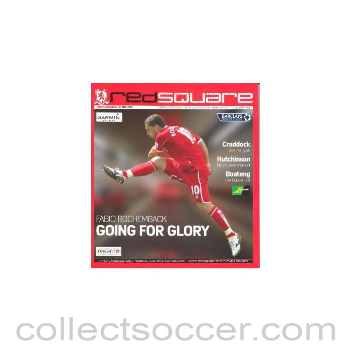2007 - Middlesbrough vChelsea official programme 20/10/2007 Premier League