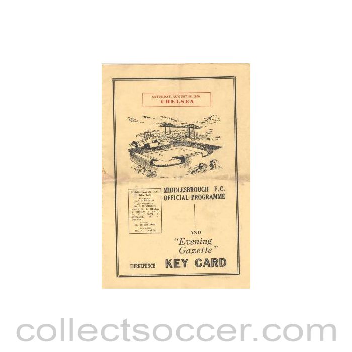 1950 - Middlesbrough vChelsea official programme 26/08/1950