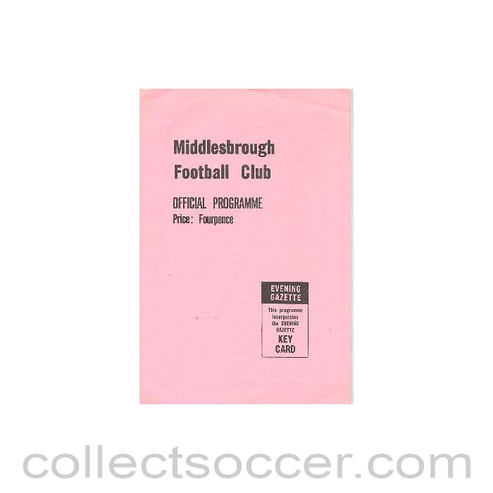 1962 - Middlesbrough v Luton Town official programme 27/10/1962 Football League, the pink issue