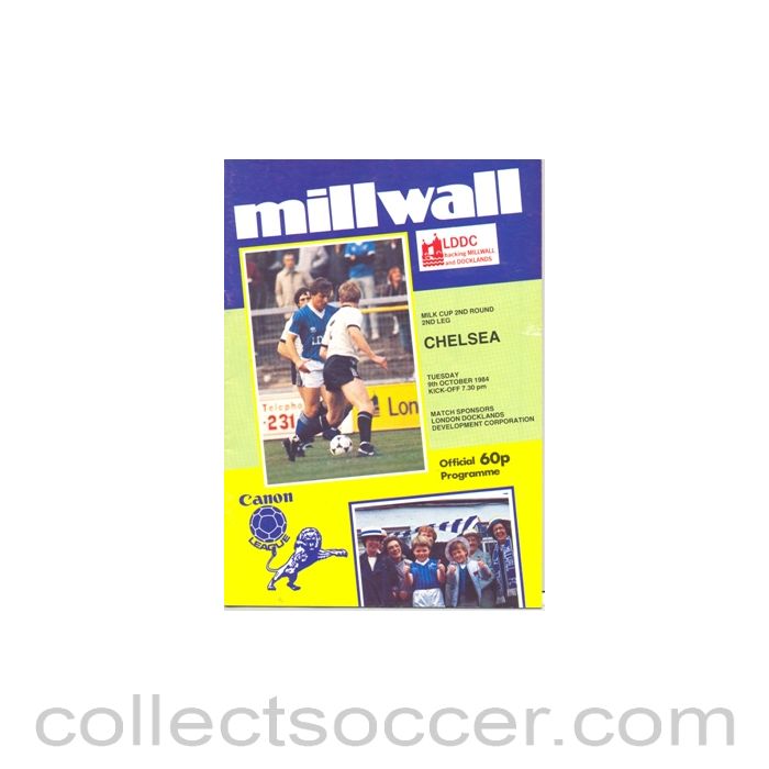 1984 - Millwall v Chelsea official programme 09/10/1984 Milk Cup