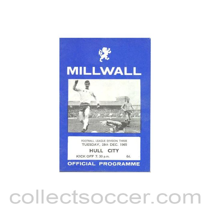 1965 - Millwall v Hull City official programme 28/12/1965