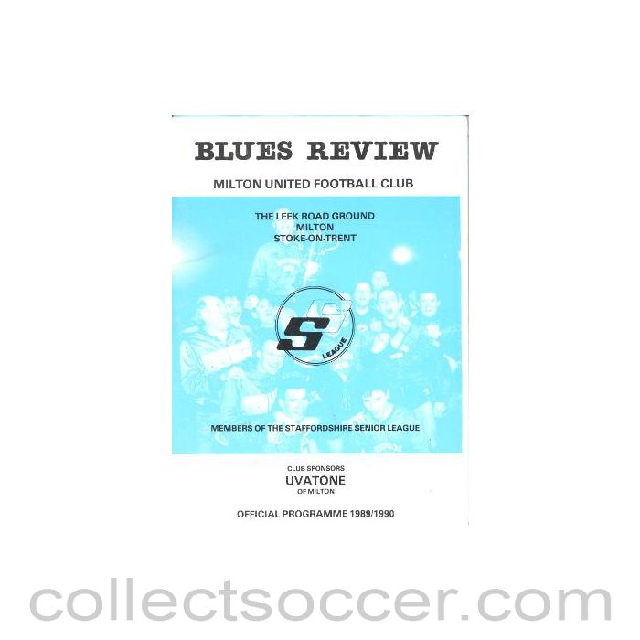 1989 - Milton United v Stafford Rangers official programme 1989-1990