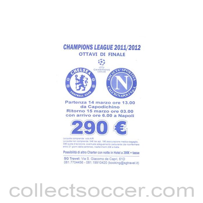 2012 - Napoli v Chelsea leaflet 21/02/2012 Champions League