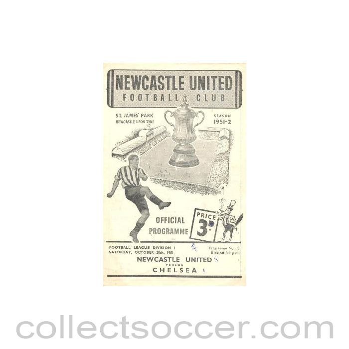 1951 - Newcastle United vChelsea official programme 20/10/1951