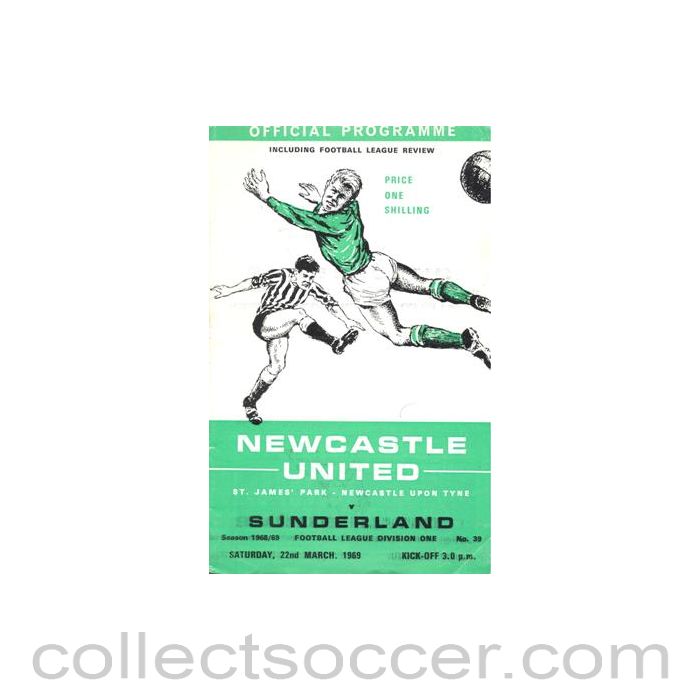 1969 - Newcastle United v Sunderland official programme 22/03/1969 Football League