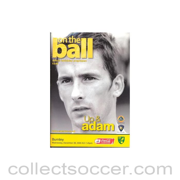 2005 - Norwich City v Burnley official programme 28/12/2005