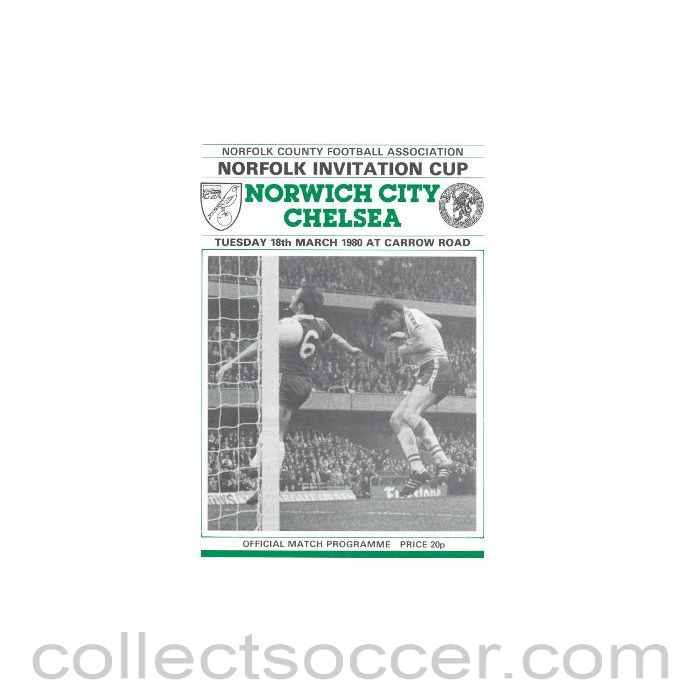 1980 - Norwich City v Chelsea football programme 18/03/1980