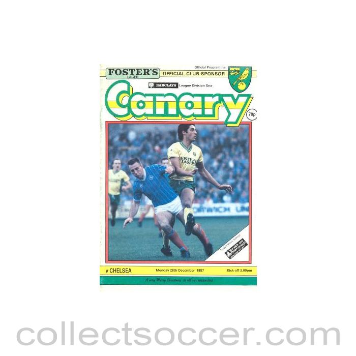 1987 - Norwich City vChelsea official programme 28/12/1987