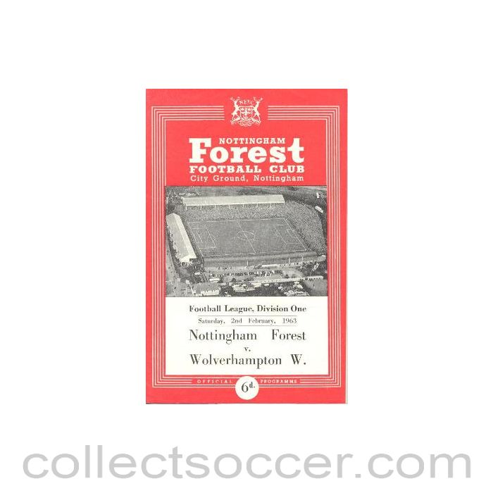 1963 - Nottingham Forest v Wolverhampton Wanderers official programme 02/02/1963