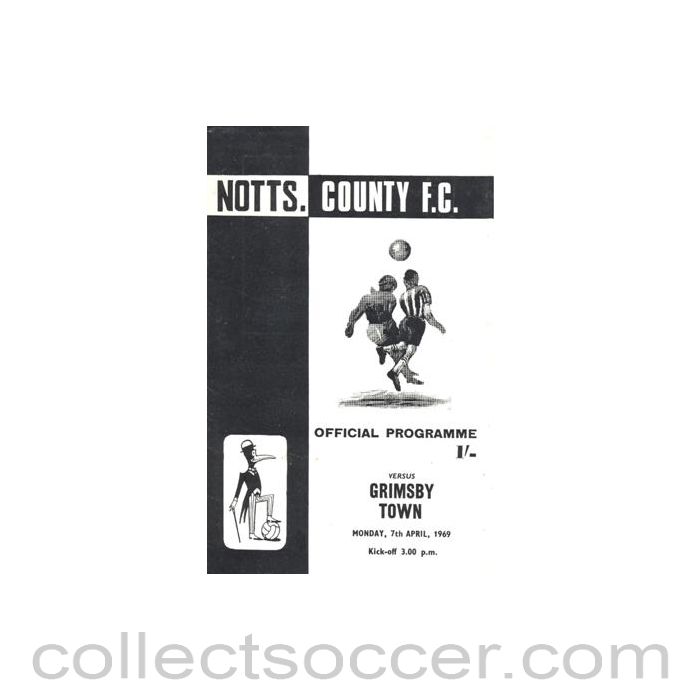 1969 - Notts County v Grimsby Town official programme 07/04/1969 Football League