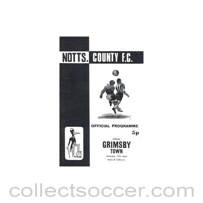 1971 - Notts County v Grimsby Town official programme 17/04/1971 Football League