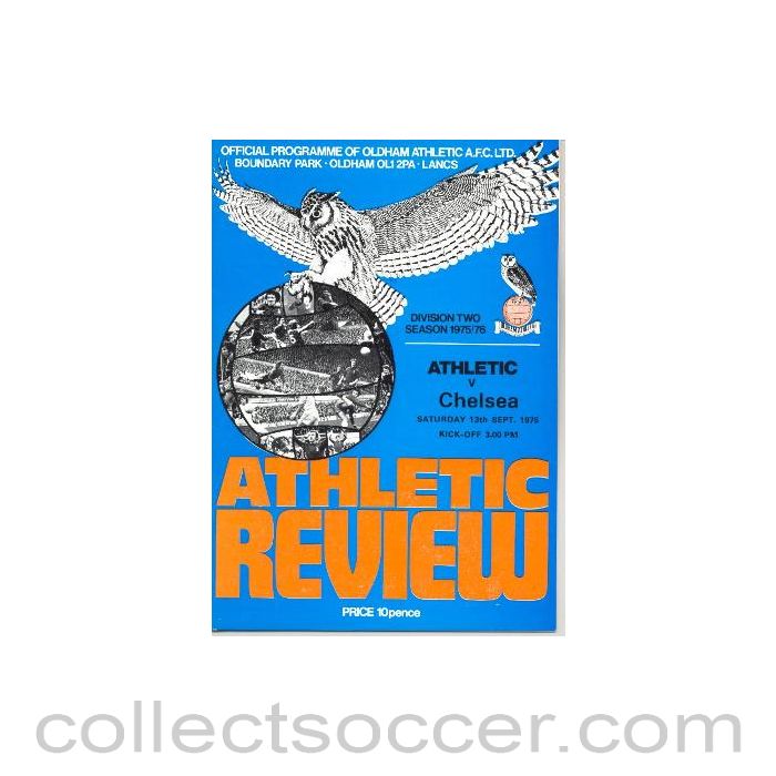 1975 - Oldham Athletic vChelsea official programme 13/09/1975