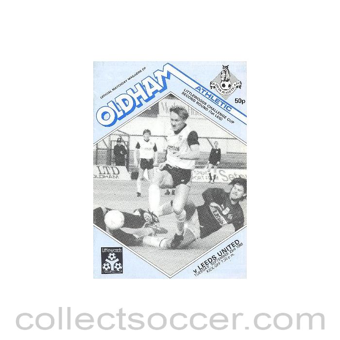 1986 - Oldham Athletic v Leeds United official programme 23/09/1986 Littlewoods Cup