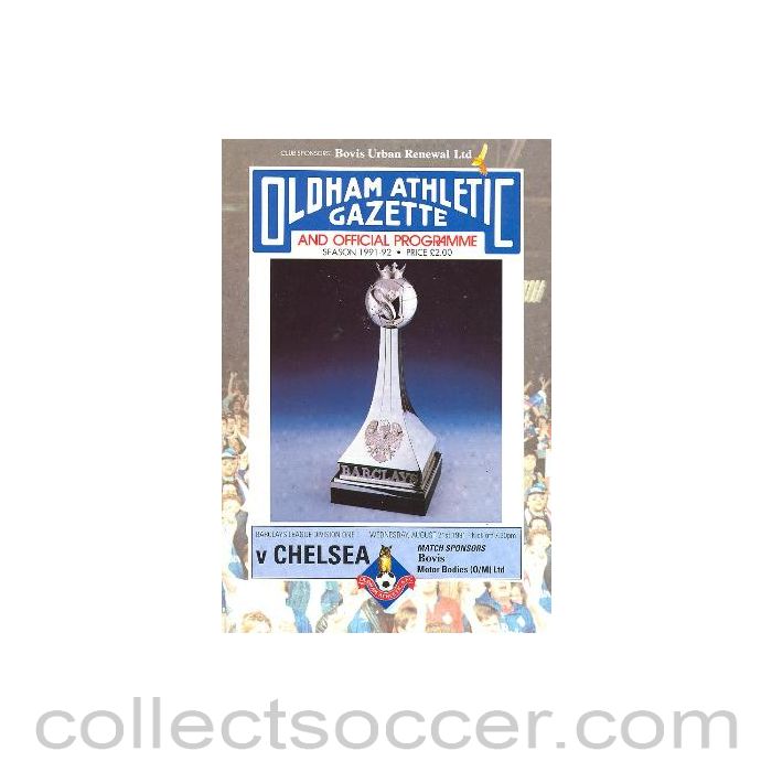 1991 - Oldham Athletic vChelsea official programme 21/08/1991