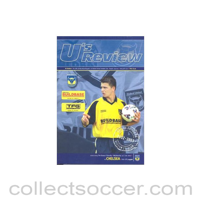 2002 - Oxford United vChelsea official programme 24/07/2002