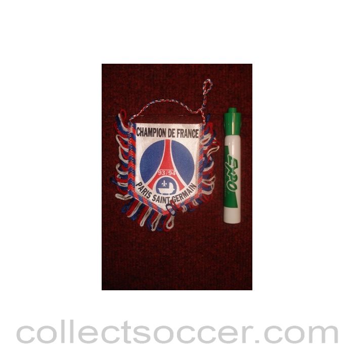 1993 - Paris Saint-Germain small Pennant 1993-1994 once property of the football referee Neil Midgley