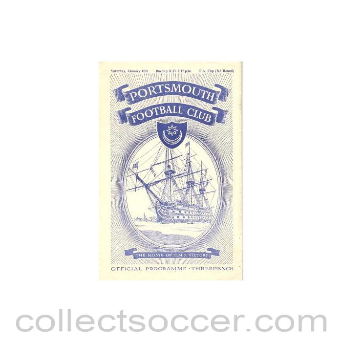 1953 - Portsmouth v Burnley official programme 10/01/1953