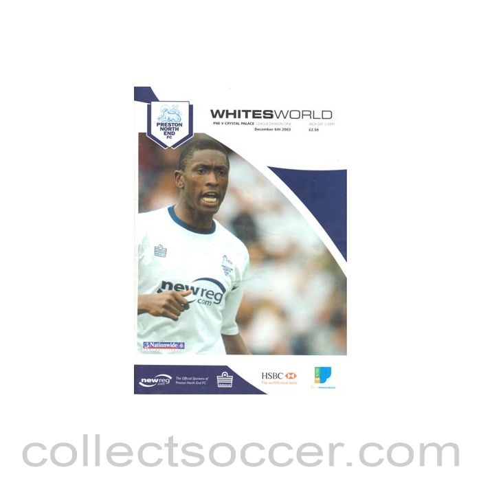 2003 - Preston North End v Crystal Palace official programme 06/12/2003
