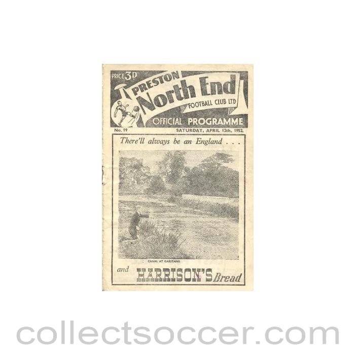 1952 - Preston North End vChelsea official programme 12/04/1952