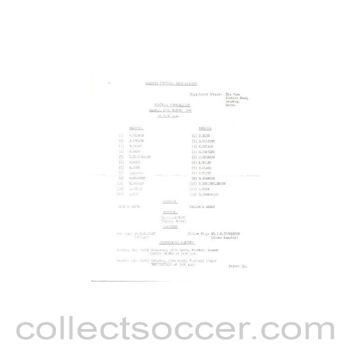 1980 - Reading vChelsea official programme 24/03/1980 Reserves