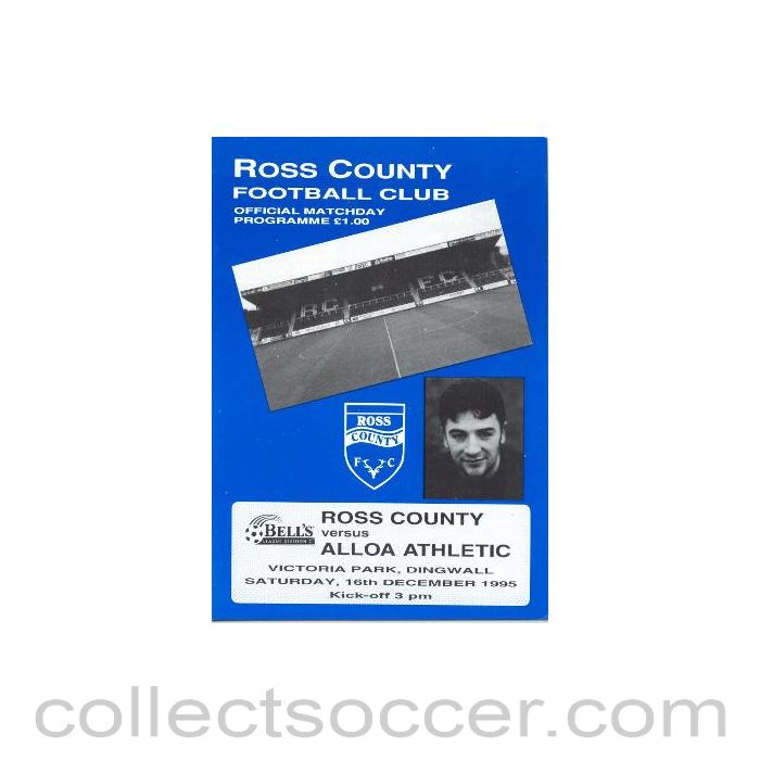 1995 - Ross County v Alloa Athletic official programme 16/12/1995 Scottish League