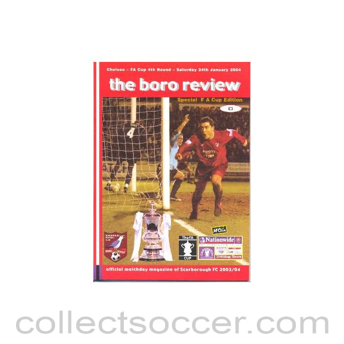 2004 - Scarborough vChelsea Sell Out Official Programme 24/01/2004
