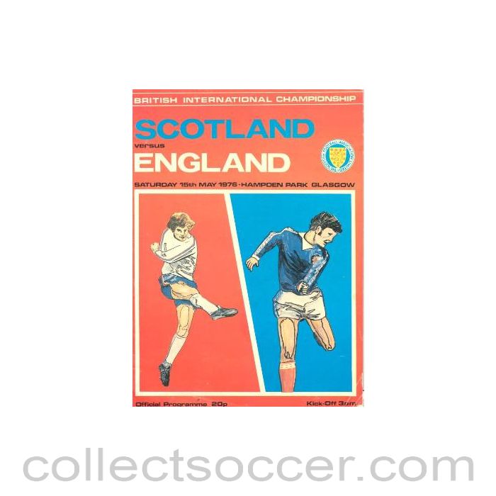 1976 Scotland v England official programme 15/05/1976