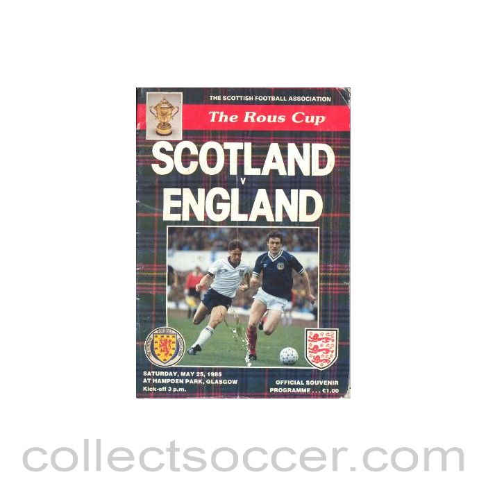1985 Scotland v England official programme 25/05/1985