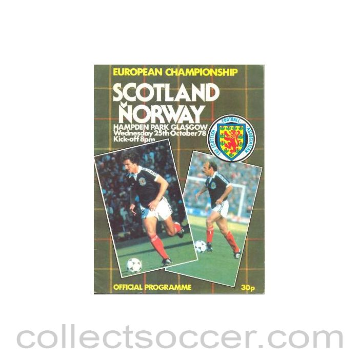 1978 Scotland v Norway official programme 25/10/1978
