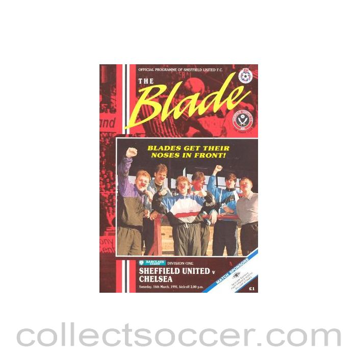 1991 - Sheffield United v Chelsea official programme 16/03/1991