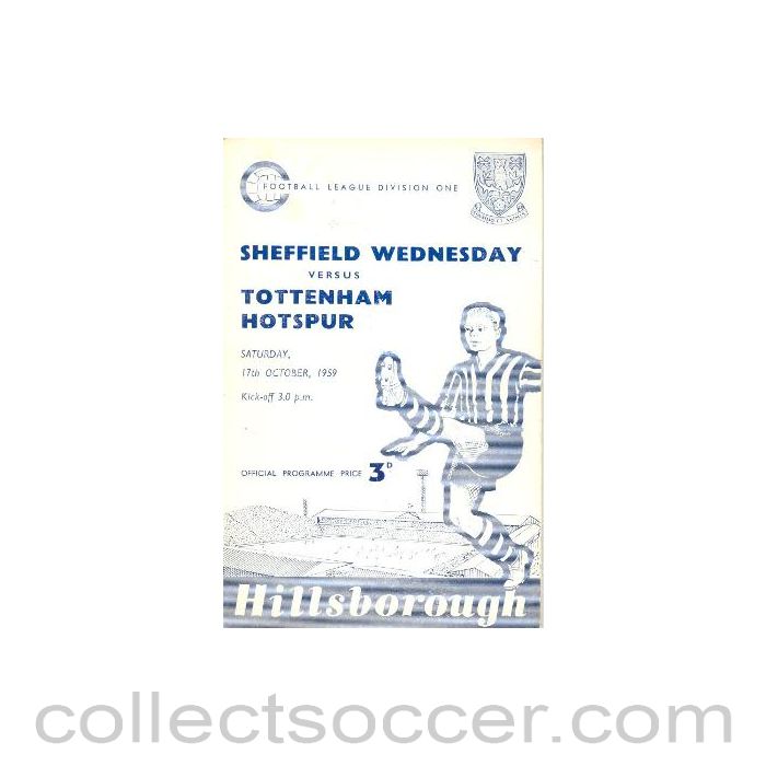 1959 - Sheffield Wednesday v Tottenham Hotspur official programme 17/10/1959