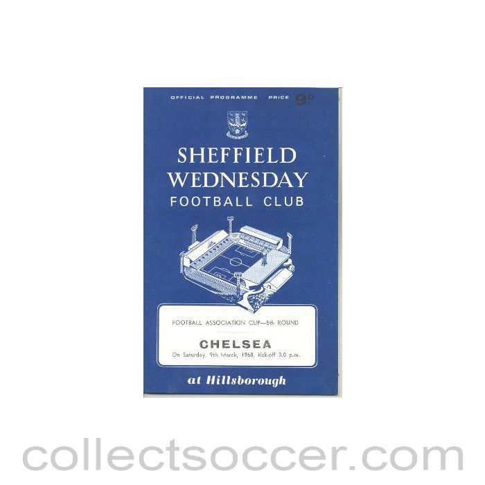 1968 - Sheffield Wednesday vChelsea official programme 09/03/1968