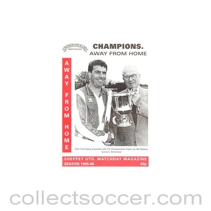 1996 - Sheppey United v Dartford official programme 02/03/1996 Kent League