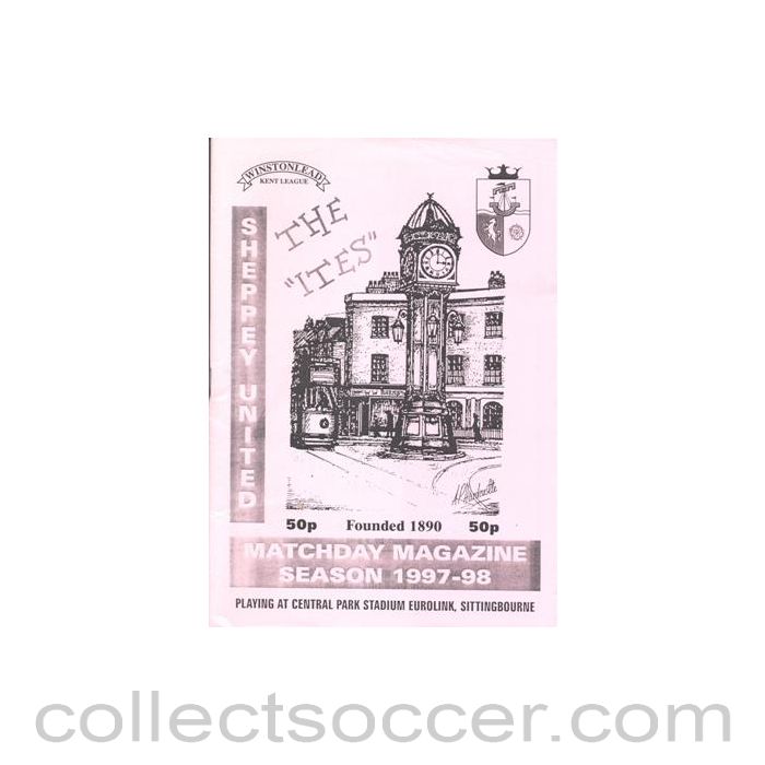 1998 - Sheppey United v Herne Bay official programme 22/04/1998 Kent League