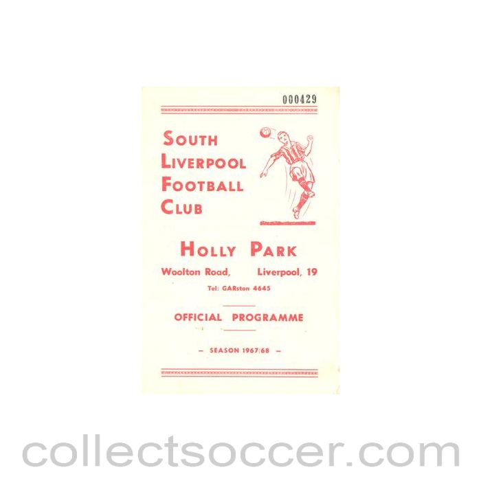 1968 - South Liverpool v Skelmersdale official programme 27/01/1968