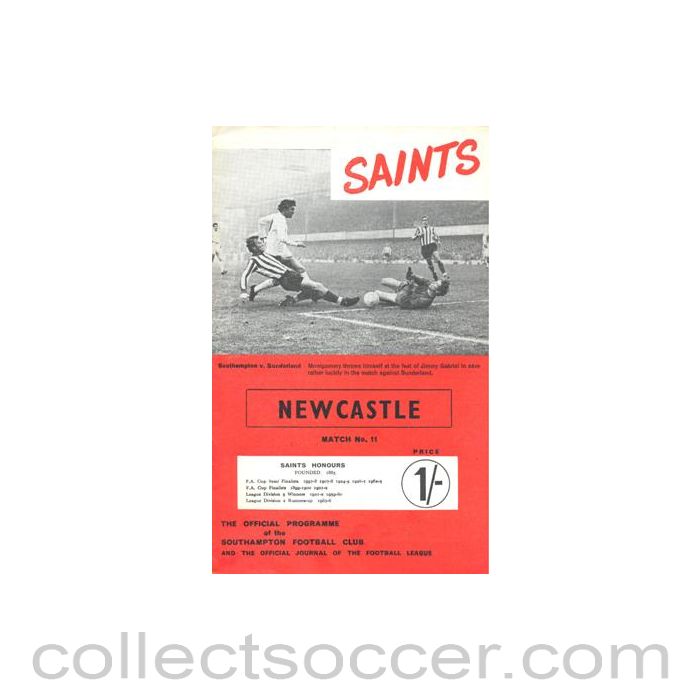 1967 - Southampton v Newcastle United official programme 16/12/1967 Football League
