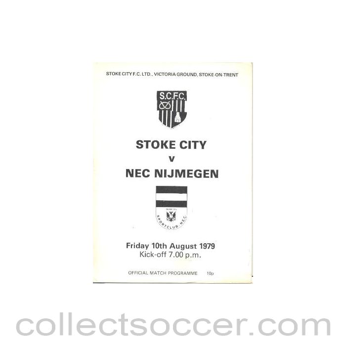 1979 - Stoke City v NEC Nijmegen official programme 10/08/1979, with a newspaper cutting