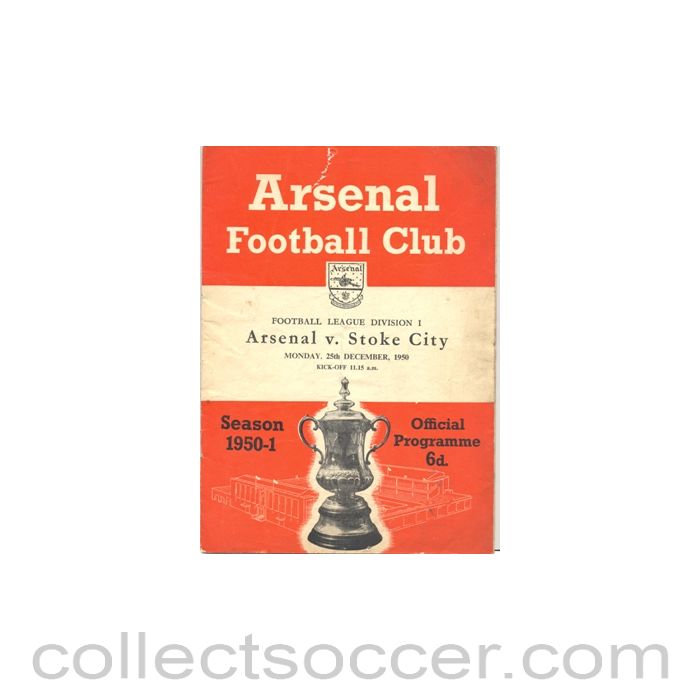 1950 - Arsenal v Stoke City official programme 25/12/1950
