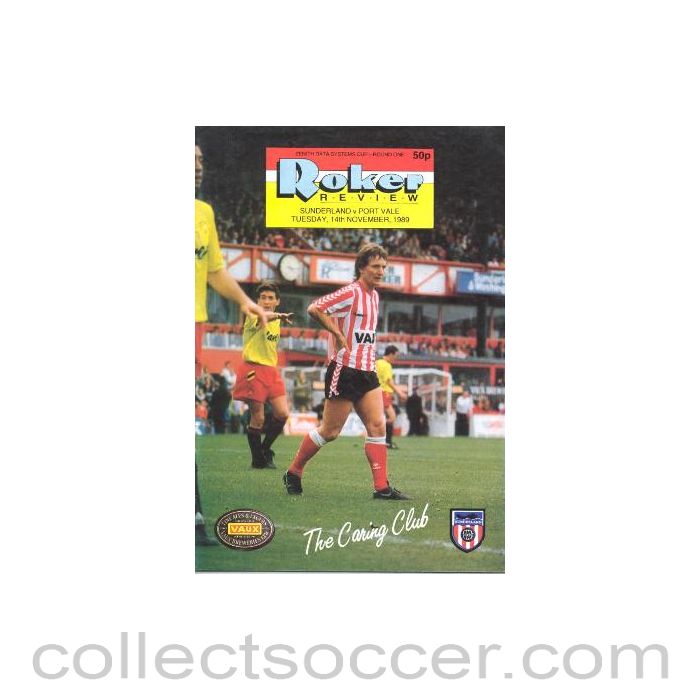 1989 - Sunderland v Port Vale official programme 14/11/1989