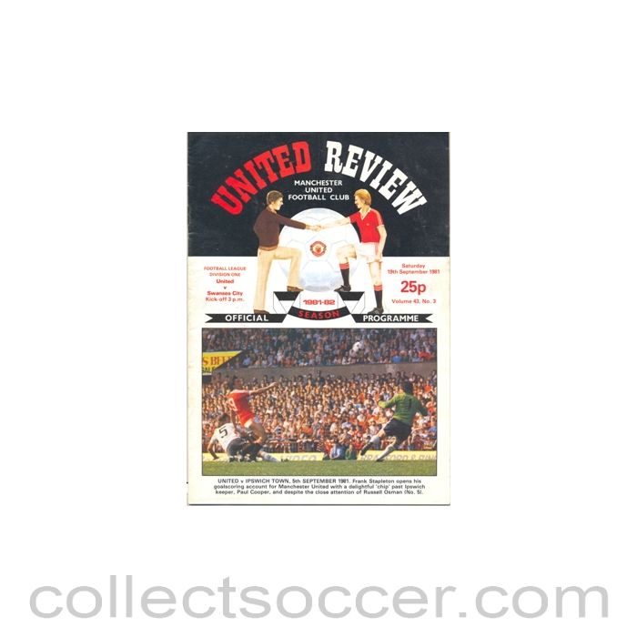 1981 - Manchester United v Swansea City official programme 19/09/1981