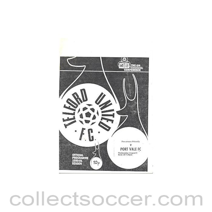 1990 - Telford United v Port Vale official programme 08/08/1990 Pre-season Friendly