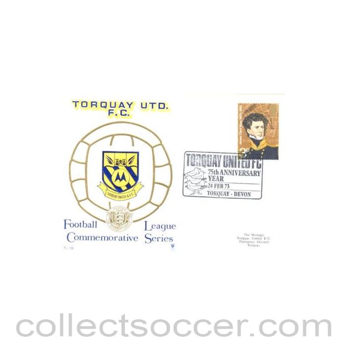 1973 - Torquay United 75th Anniversary Year 24/02/1973 first day cover