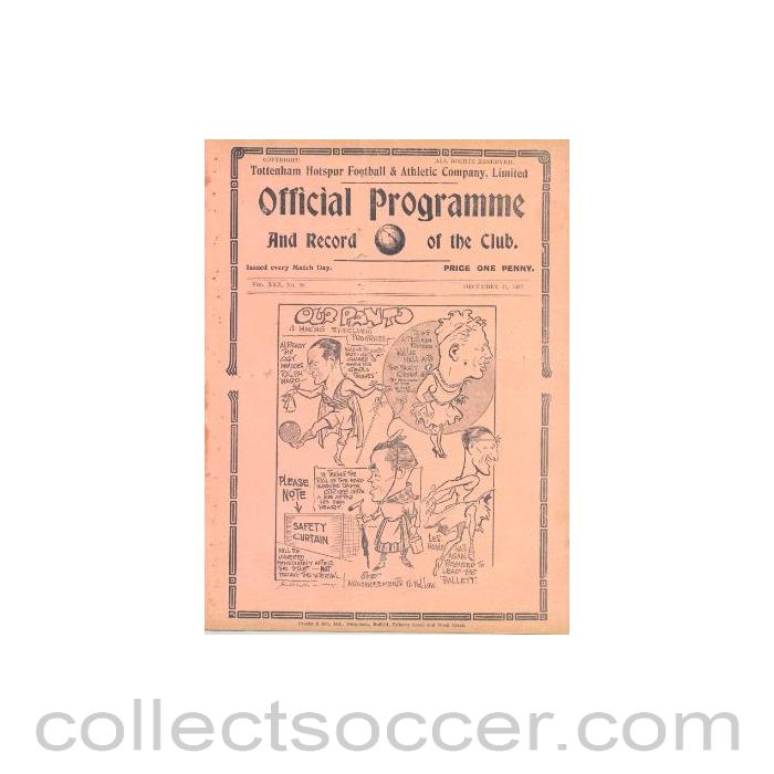 1937 - Tottenham Hotspur v Bury official programme 27/12/1937